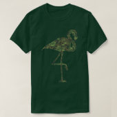 Militaire Flamingo Camo drukt ons vogel af T-shirt (Design voorkant)