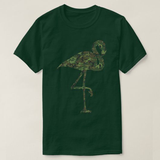 Militaire Flamingo Camo drukt ons vogel af T-shirt (Design voorkant)