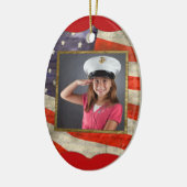 Militaire foto keramisch ornament (Links)