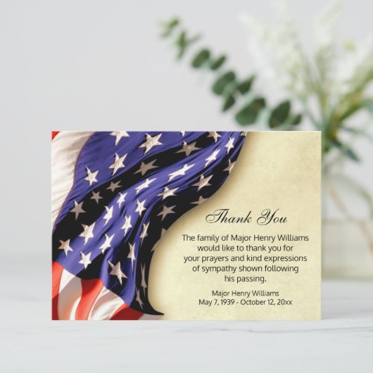 Militaire foto Memorial Funeral Bedankt (Staand voorkant)