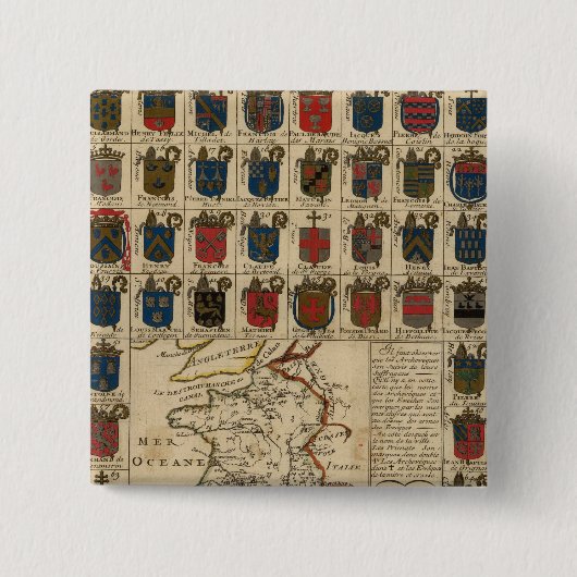Militaire Frankrijk Vierkante Button 5,1 Cm (Voorkant)