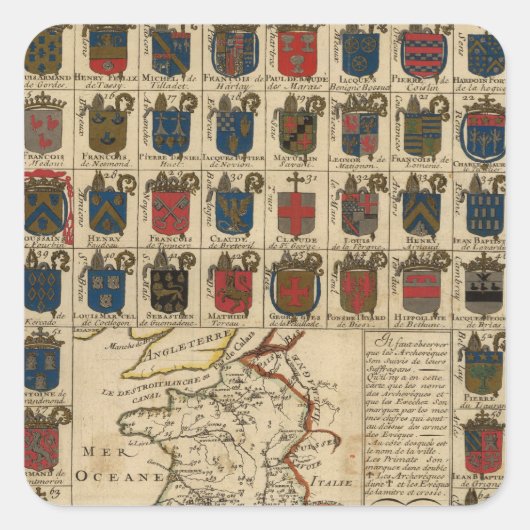 Militaire Frankrijk Vierkante Sticker (Voorkant)