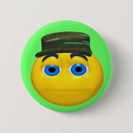 Militaire Funny Face Birthday Button (Voorkant)
