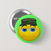 Militaire Funny Face Birthday Button (Voorkant /achterkant)