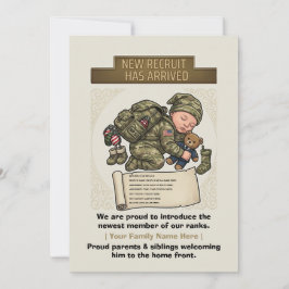 Militaire Geboorteaankondiging Nieuwe Rekruut Jong Aankondiging