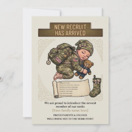 Militaire Geboorteaankondiging Nieuwe Rekruut Meis Kaart