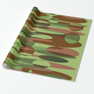 Militaire geïnspireerde groene en bruine cadeaupapier