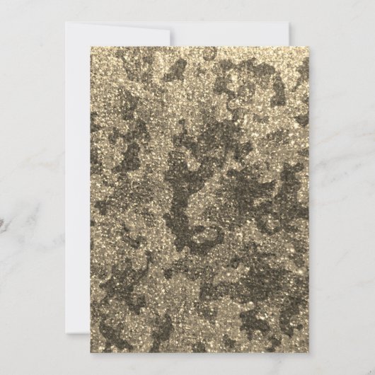 Militaire Gold Camouflage Glitter Birthday Party Kaart (Achterkant)