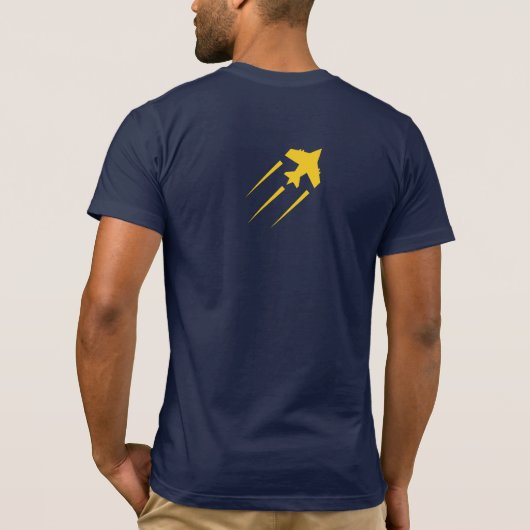 Militaire Gold Star-Vliegtuig Moderne luchtmacht T-shirt (Achterkant)