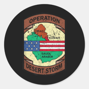 Militaire Golfoorlog Operation Desert Storm USA Ronde Sticker