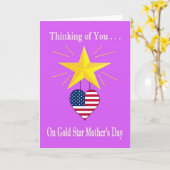 Militaire Gouden Ster Moederdag Hart Kaart (Gele Bloem)