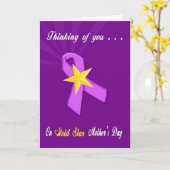 Militaire Gouden Ster Moederdag Paarse Ribbon Kaar Kaart (Gele Bloem)