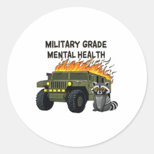 Militaire Grade Geestelijke Gezondheid Bewustzijn Ronde Sticker