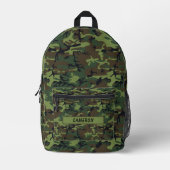 Militaire Green Woodland Camouflage Aangepaste naa Bedrukte Rugzak (Voorkant)
