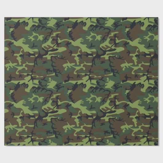 Militaire Groene Camo Cadeaupapier (Vlak)