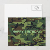 Militaire Groene Camouflage Gelukkige Verjaardag Briefkaart (Voorkant / Achterkant)
