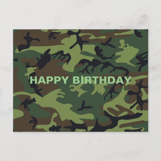 Militaire Groene Camouflage Gelukkige Verjaardag Briefkaart (Voorkant)