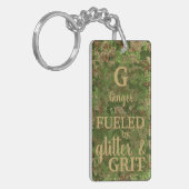 Militaire groene camouflage glitter camo naam sleutelhanger (Voorkant Links)
