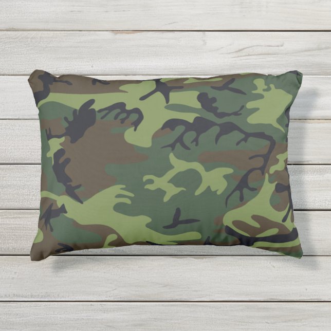 Militaire Groene Camouflage Openlucht 12x16 Kussen (Voorkant)