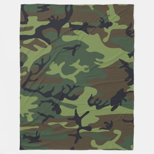 Militaire Groene Camouflage Patroon Fleece Deken (Voorkant)
