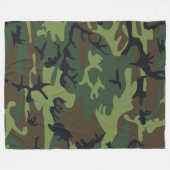 Militaire Groene Camouflage Patroon Fleece Deken (Voorkant (Horizontaal))