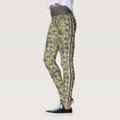 militaire groene camouflage wit / grijze streep leggings (Links)