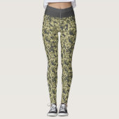 militaire groene camouflage wit / grijze streep leggings (Voorkant)