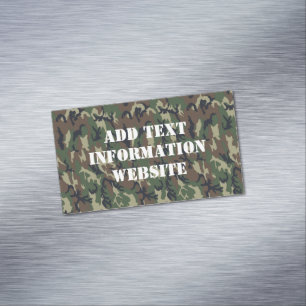 Militaire groene camouflagepatroon visitekaartje magneet