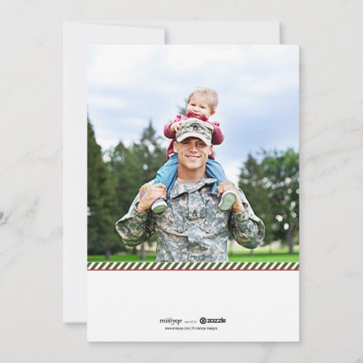 Militaire groene dubbelzijdige feestdag feestdagenkaart (Achterkant)