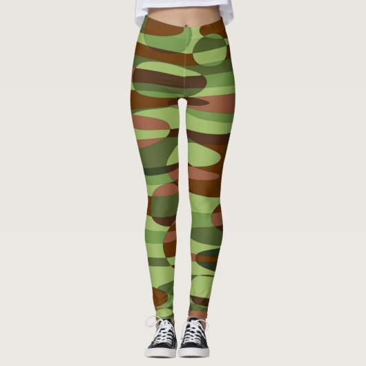 Militaire Groene en Bruine Leggings (Voorkant)