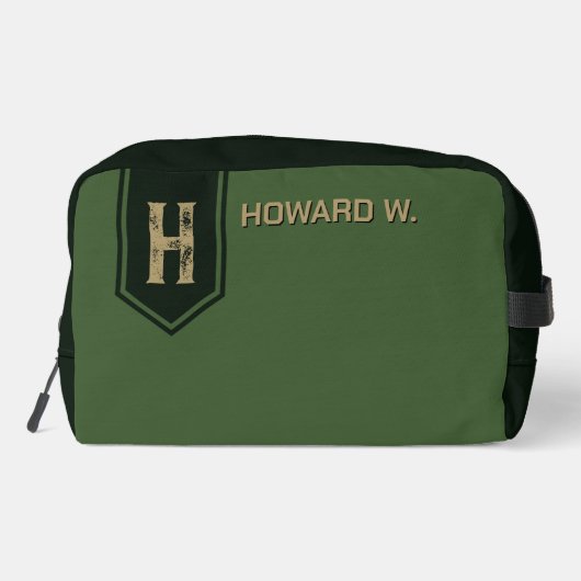 Militaire Groene Toilettas voor Man/Vader Toilettasje (Achterkant)