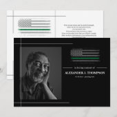 Militaire groene vlag bij het houden van geheugen  bedankkaart (Voorkant / Achterkant)