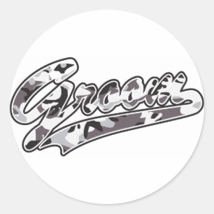 Militaire groepering Camouflage Ronde Sticker
