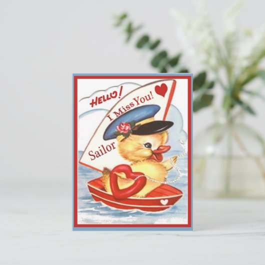  militaire Hallo! Ik juffrouw u Sailor Briefkaart (Staand voorkant)