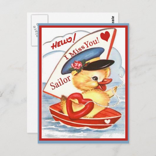  militaire Hallo! Ik juffrouw u Sailor Briefkaart (Voorkant / Achterkant)