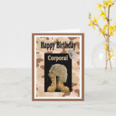 Militaire Happy Birthday Kaart (Gele Bloem)