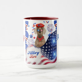 Militaire held Weimaraner Coffee Mok