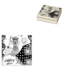 Militaire held Weimaraner Rubber Stamp