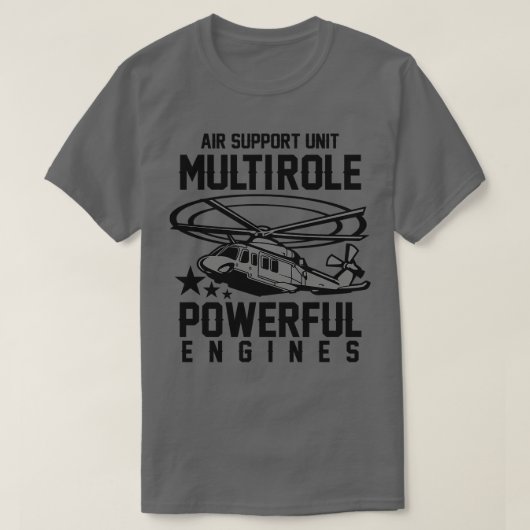 MILITAIRE HELICOPTERONDERSTEUNINGSEENHEID T-SHIRT (Design voorkant)