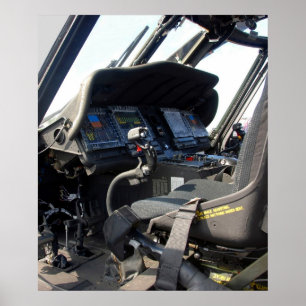 Militaire helikoptercockpit poster