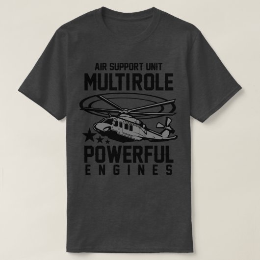 MILITAIRE HELIKOPTERONDERSTEUNINGSEENHEID T-SHIRT (Design voorkant)