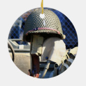 Militaire helm gepersonaliseerde versiering keramisch ornament (Achterkant)