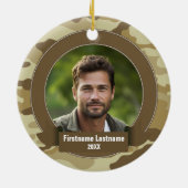 Militaire Hero - Camo DUBBEL Keramisch Ornament (Achterkant)