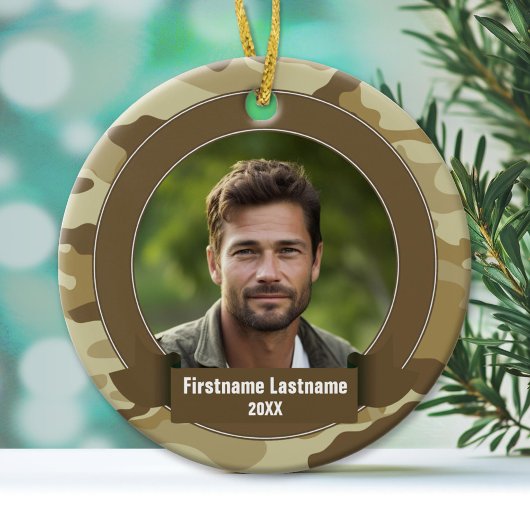 Militaire Hero - Camo DUBBEL Keramisch Ornament