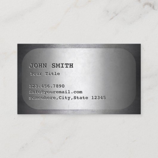 Militaire Hond Label Faux Metal Visitekaartje (Voorkant)