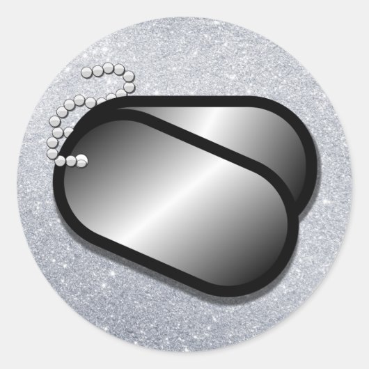 militaire hondentags ronde sticker (Voorkant)