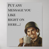 Militaire Humor Joke Gag van Guy Soldaat Poster (Voorkant)