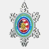 Militaire inlichtingenveteraan Keepomwille Tin Sneeuwvlok Ornament (Rechts)