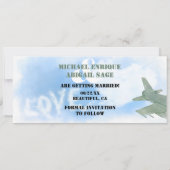 Militaire jager Jet Love Jet Stream Wedding Save The Date (Achterkant)