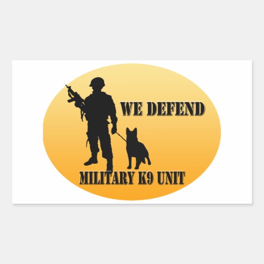 Militaire K9-eenheid Rechthoekige Sticker (Voorkant)